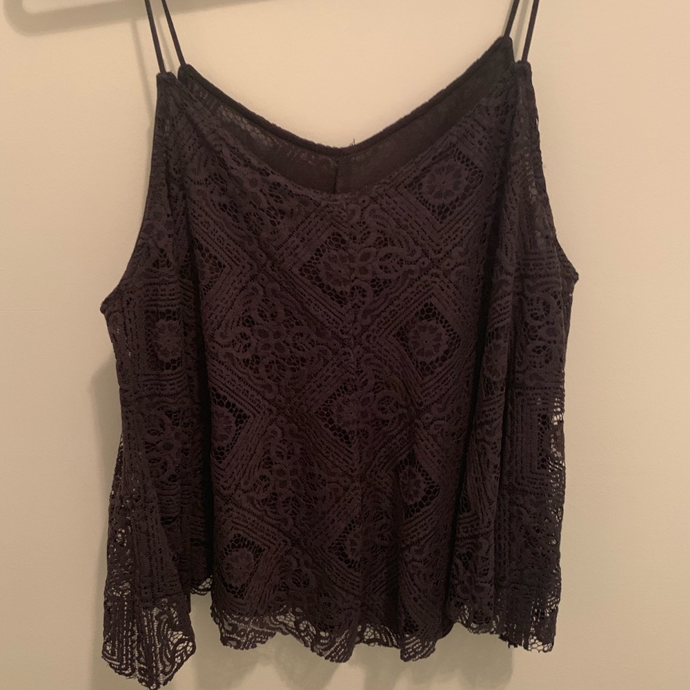 American eagle Crop Grey / gray lace tank
